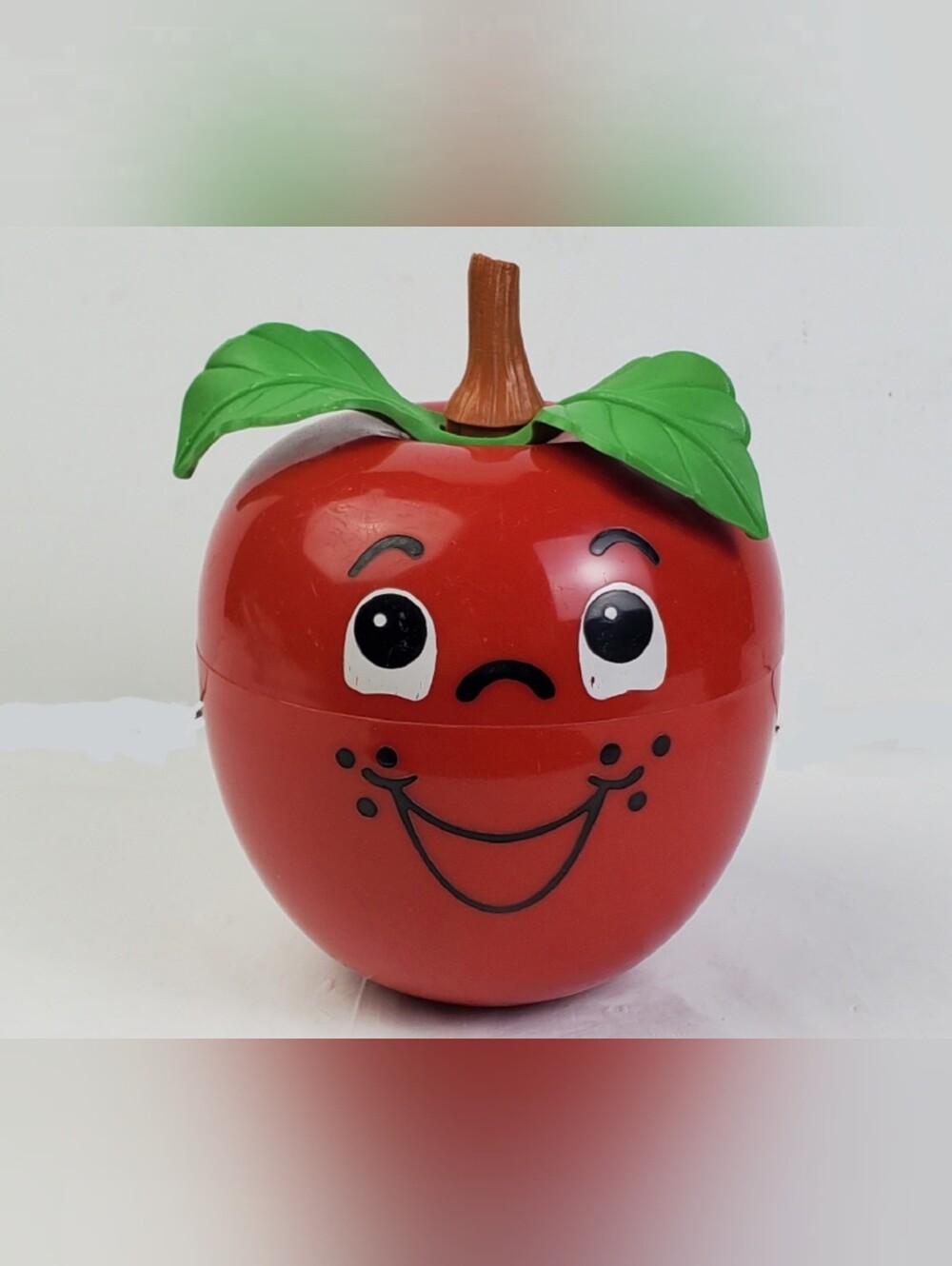 Fisher Price Vintage Happy Apple # 435 Short Stem Roly-Poly Chime Toy USA Made